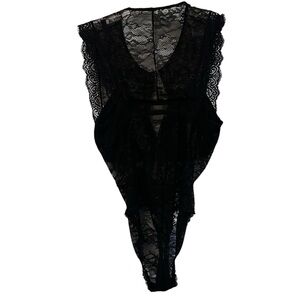NEW Jette Lace Black One Piece Front Clasp Bodysuit US 38C